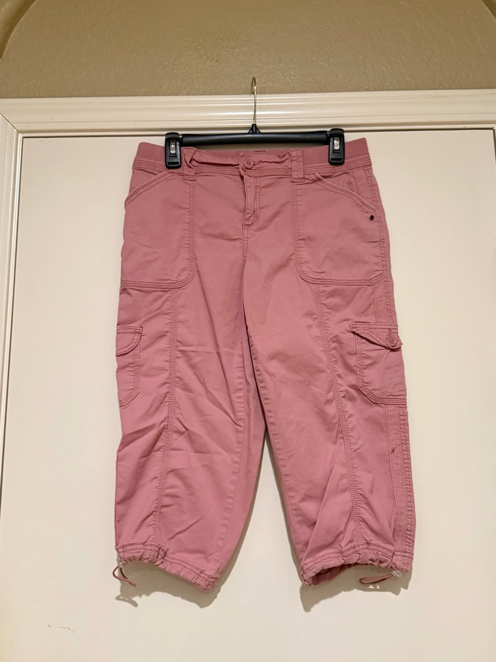 Style & Co. Light Salmon Pink Cargo Capris with Drawstring Waist